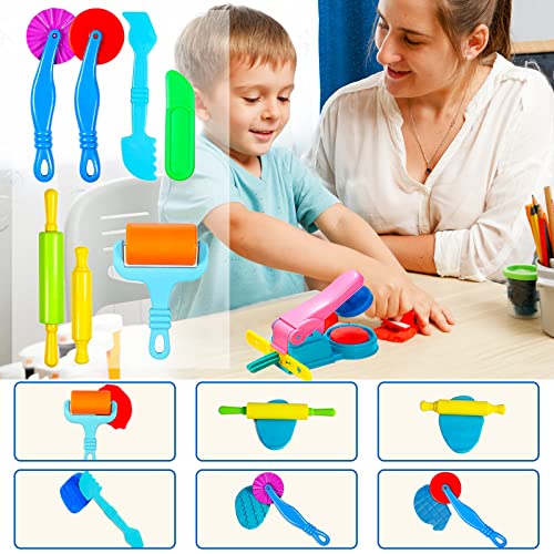 HapagToy Herramientas de Plastilina, 22 Piezas Herramientas con Forma de Animal y Herramientas de Plastilina, Moldes para Modelar Extrusoras Juguetes para Niños