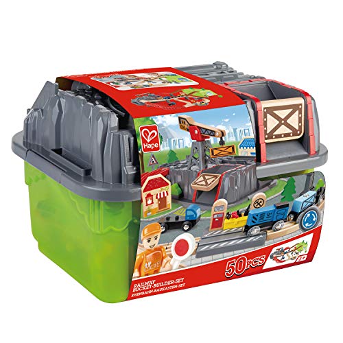 Hape E3764 Conjunto de Constructor de Cubos de Ferrocarril, Multicolor