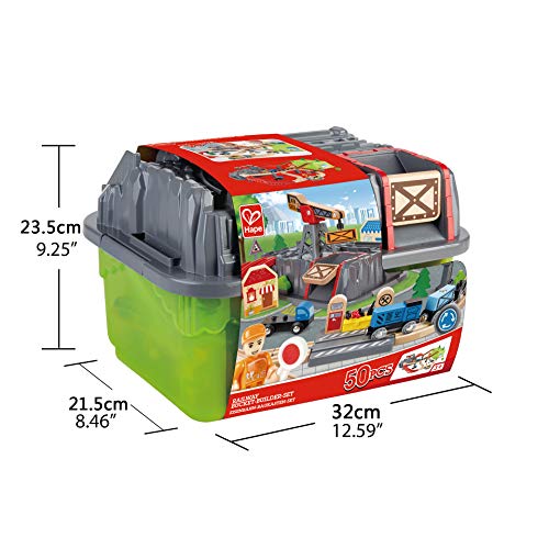 Hape E3764 Conjunto de Constructor de Cubos de Ferrocarril, Multicolor