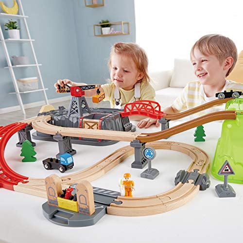 Hape E3764 Conjunto de Constructor de Cubos de Ferrocarril, Multicolor