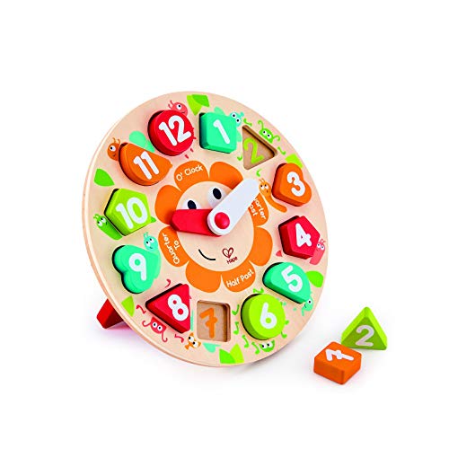 Hape International-E1622 Puzle Encajable Horas Inglés, Multicolor (E1622) , color/modelo surtido