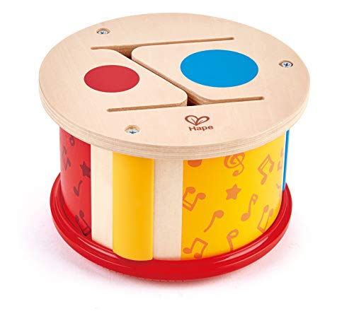 Hape Tambor de Dos Caras - Instrumento Musical Tambor de dos Caras de Madera para Niñas y Niños Pequeños