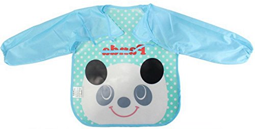 Happy Cherry Blusón Babero Babi Bibs Impermeable de Mangas Largas Protección de Ropa Infantil Delantal de Pintura Dibujo para Bebés Niños Niñas