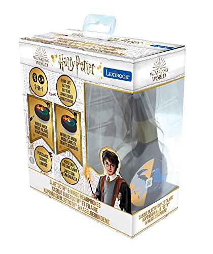 Harry Potter Auriculares Bluetooth 2 en 1 - Estéreo inalámbrico, seguro, plegable, ajustable, HPBT010HP