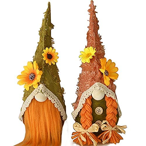 Harvest Gnomes Dolls Girasol Otoño Gnomesships en 24hrs Tomte Nisse Dolls Buena Suerte Gnomo Enano Felpa Hecho a Mano