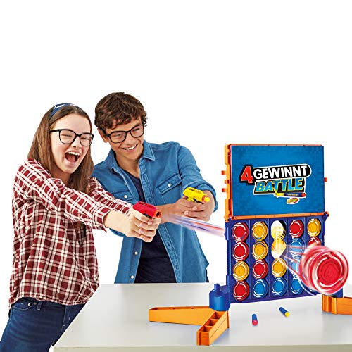 Hasbro 4 Batalla, Powered by, Incluye Pistola Blaster y Dardos Nerf, Juego para niños a Partir de 8 años, Color 4 Ganancias (E9122100)