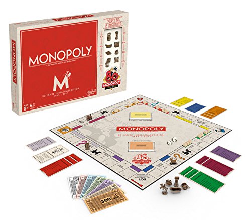 Hasbro Gaming - Monopoly 80 Aniversario, Juego de Mesa (versión en alemán)