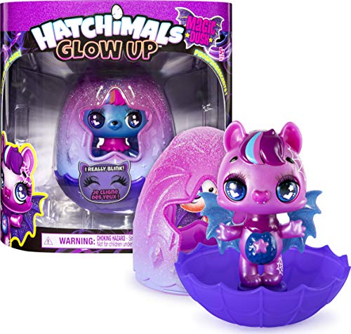 HATCHIMALS Figura Coleccionable Glow Up, de 3 Pulgadas Magic Dusk con alas Que Brillan en la Oscuridad (el Estilo Puede Variar)