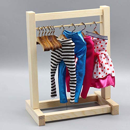 HDBD Perchero para muñecas Perchero de Madera para Ropa Perchero Organizador de Ropa Perchas para muñecas Bolso Ropa