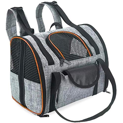 HEHUANG Mochilas para Gatos Mochilas para Perros Transparentes Mochilas para Mascotas Mochilas de Viaje ventiladas para Mascotas, Gris