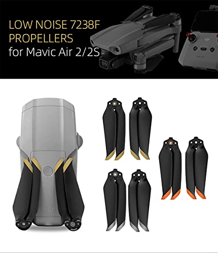 Hélices plegables Tmom Air 2S 7238F para DJI Mavic Air 2/Air 2S Drone accesorios (naranja, 8 unidades)