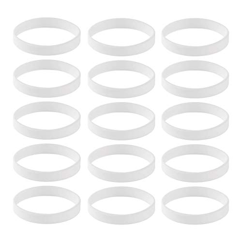 Hellery 15x Pulseras De Silicona Pulsera Deportiva Brazalete Elástico Decoración para Adultos - Blanco, Tal como se Describe - Blanco, Tal como se Describe