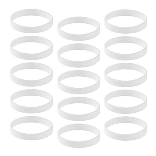 Hellery 15x Pulseras De Silicona Pulsera Deportiva Brazalete Elástico Decoración para Adultos - Blanco, Tal como se Describe - Blanco, Tal como se Describe