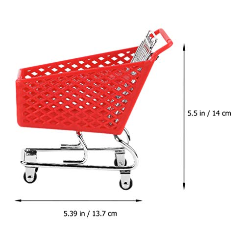 Hemoton Mini Carrito de Supermercado Carrito de Utilidad de Compras Carrito de Simulación Modelo de Carrito de Supermercado Juguete de Almacenamiento para Niños Juego de Imaginación para