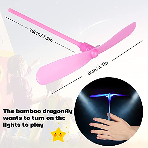 Herefun Helicoptero Vuelo Juguete, 13 Piezas Favores de Fiesta para Niños, Volador Luminoso Juguete con Luz LED, Niños Brillo en la Oscuridad Regalos, Helicóptero Juguete Luminoso