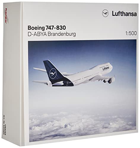 Herpa 531283 - Boeing 747-8, Intercontinental, biplano de Lufthansa, Alas, aeromodelismo, Aviador, construcción de maquetas, Modelos en Miniatura, Objeto de colección, Metal - Escala 1:500