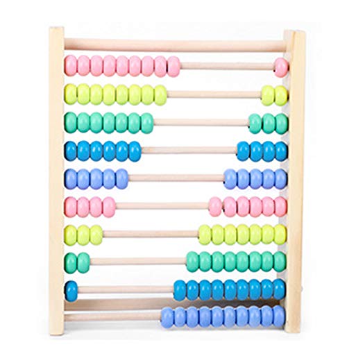 hetuioiyster Ábaco de Madera 10 Filas con números Multicolores, Cuentas calculadoras, Juguete Educativo, ábaco calculador