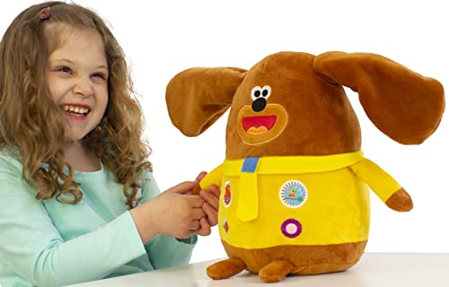 Hey Duggee de Bizak, Peluche Bailarín Duggee, Peluche para Bebé, Juguete de Peluche Musical que Mueve las Orejas con Diferentes Sonidos y Canciones, Peluche de 25 cm