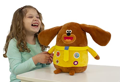 Hey Duggee de Bizak, Peluche Bailarín Duggee, Peluche para Bebé, Juguete de Peluche Musical que Mueve las Orejas con Diferentes Sonidos y Canciones, Peluche de 25 cm