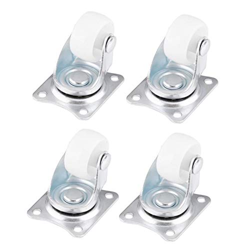 HHOSBFSS 4 pcs/Lote Ruedas giratorias universales, Ruedas de 1"Rueda de Rodillos Blancos, para Muebles de Trolley Silla Rueda giratoria Rueda