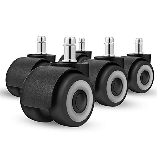 HHOSBFSS 5pcs Universal Mute Silla Rueda 2"Silla De Oficina Caster, Ruedas De Reemplazo Caucho Soft Safe Safe Mobiling Wheels50mm (Size : 2 Inch)