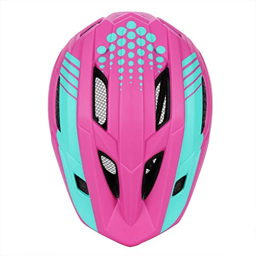 Hihey Casco para niños Casco para niños con mentonera, Casco para Bicicleta para niñas y niños de 2 a 10 años, se Adapta a la Cabeza 52-56 (Negro Rojo)