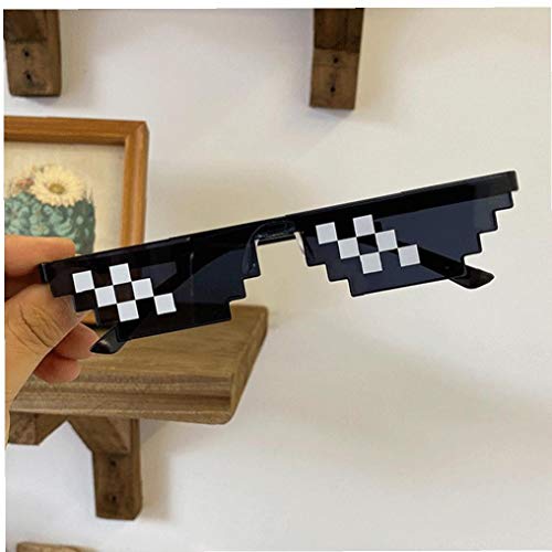 Hiinice Gafas De Sol De Pixelado Fiesta Gafas Gafas De Mosaico MLG Tonos Negros Herramientas Convenientes