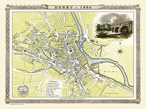 History Portal Rompecabezas de edición limitada de 1000 piezas, mapa de Derby 1806 por Cole and Roper, 69 cm x 48 cm completado (68,6 x 48,3 cm) 48 horas