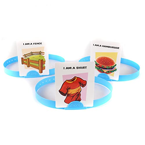 HLONGG Game Hedbanz Adivinen lo Que es I/Juegos de Cartas Juego de la Junta de Party para niños Amigos y familias,A