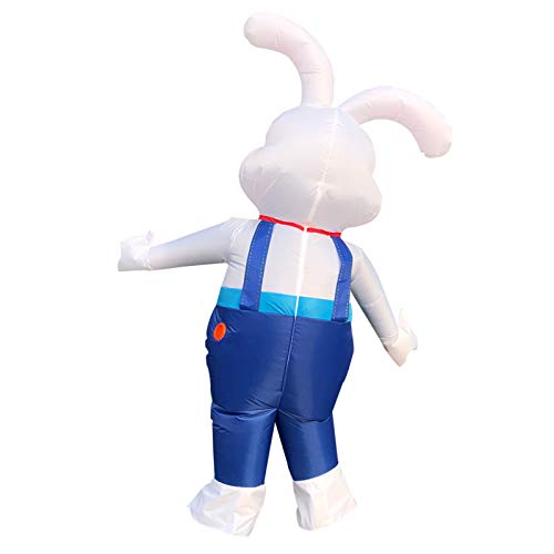 HLTER Disfraz inflable de conejito de Pascua, disfraz inflable de conejo para fiesta, disfraz inflable para adultos, disfraz inflable para adultos, vestido de cosplay para fiesta