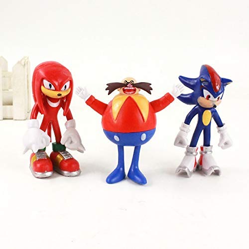 HNZYAMZDS Sonic Toys 10-13cm 9pcs/lot Sonic Figure Boom Rare Dr Eggman PVC Model Toy Sonic Shadow Tails Personajes Regalo para Niños