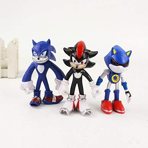 HNZYAMZDS Sonic Toys 10-13cm 9pcs/lot Sonic Figure Boom Rare Dr Eggman PVC Model Toy Sonic Shadow Tails Personajes Regalo para Niños