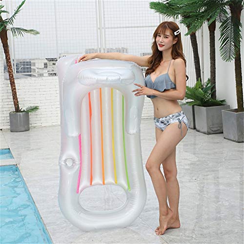 HO-TBO Cama Inflable Flotante Agua Baranda de Respaldo reclinable Flotante Inflable de PVC Transparente Fila Resto al Aire Libre del Agua Cama Adecuado para Piscinas Al Aire Libre