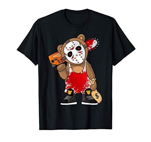 Hockey Teddy Bear Parodia Terror 13.o Hip Hop Halloween Camiseta