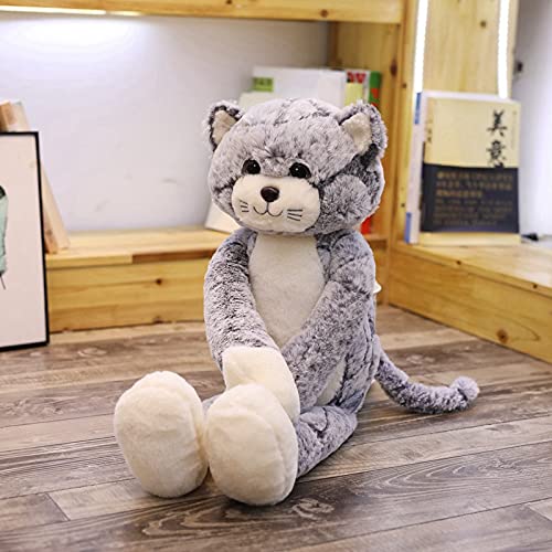 hokkk 50/70/90 CM Kawaii Gatos Juguetes de Peluche Animales de Peluche Lindos muñecos de Gato Esponjoso Juguetes para niños Regalo de cumpleaños para niños 50cm Gris