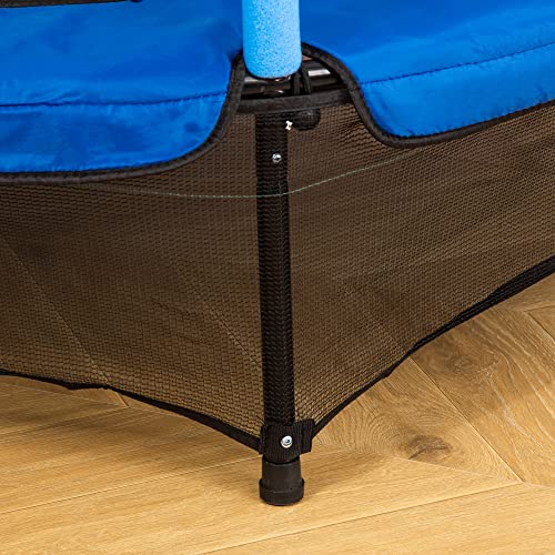 HOMCOM Trampolín para Niños de +3 Años Cama Elástica de Salto Infantil con Red de Seguridad y Marco Acero para Interiores y Exteriores Carga 45 kg 140x140x160 cm Azul