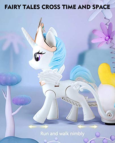 Homespired® Carruaje de luna de unicornio princesa con luz y música Royal Moon Carriage Toy (SOFIA CARRIAGE)