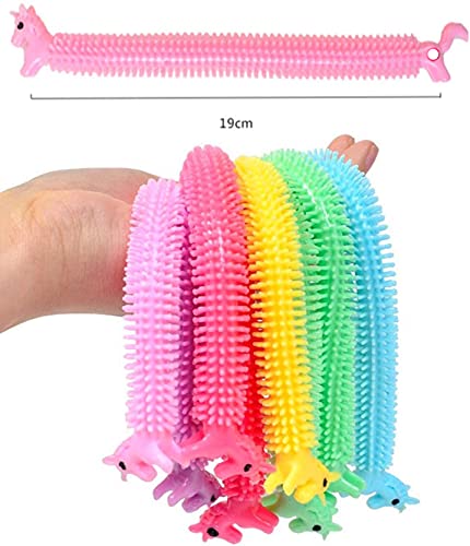 HONGCI 6 Pack Sensorial Fidget Juguete Cuerda Elástica de Unicornio para Aliviar el Estrés,Autismo Necesidades Especiales Aliviador del Antiestrés del Juguetes para Niños/Adultos (6 Colores)