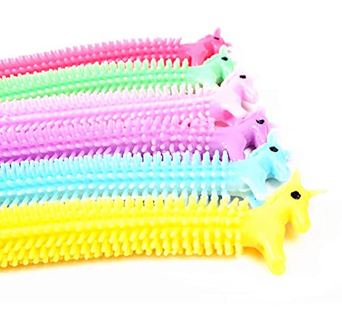 HONGCI 6 Pack Sensorial Fidget Juguete Cuerda Elástica de Unicornio para Aliviar el Estrés,Autismo Necesidades Especiales Aliviador del Antiestrés del Juguetes para Niños/Adultos (6 Colores)