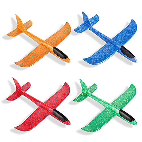 HONGECB Planeador de Juguete para niños, Avión de Lanzamiento, Modelo de Avion Deportes al Aire, Planeador de Espuma, Juguete Volador para niños como Regalo, 4 pcs