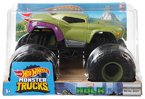 Hot Wheels Monster Trucks 1:24 Scale Die-Cast Assortment for Kids Age 3 4 5 6 7 8 Years Old, Great Birthday Gift Toy Truck with Big Wheels for Crashing and Smashing