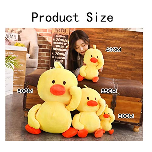 HOUMEL Juguete de peluche de pato gigante, cojín de pollo amarillo y rojo, cojín de muñeca suave y grande, cojín de abrazo, juguete de regalo de peluche abrazable para niños y niñas 309