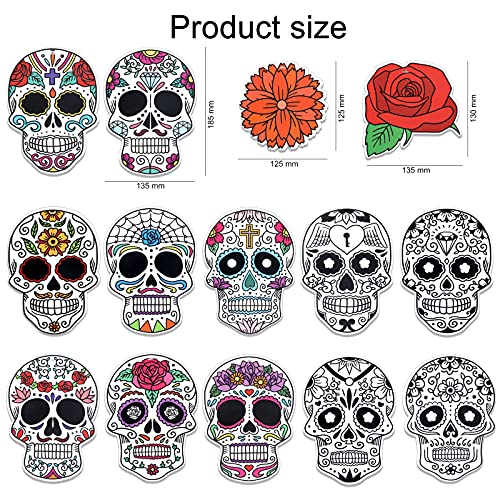 HOWAF Decoración del Día de los Muertos, 30pcs Día de los Muertos Calavera Colgante Remolino Decoraciones de Techo Espiral guirnaldas para el Cinco de Mayo, Fiestas mexicanas, Decoración Halloween