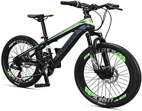 HQQ Bicicletas de montaña, 24 niños Velocidad Doble Disco de Freno de Bicicleta de montaña, el Marco de Acero de Carbono de Alta, Niños Niñas Hardtail Bicicleta de montaña, 24 Pulgadas