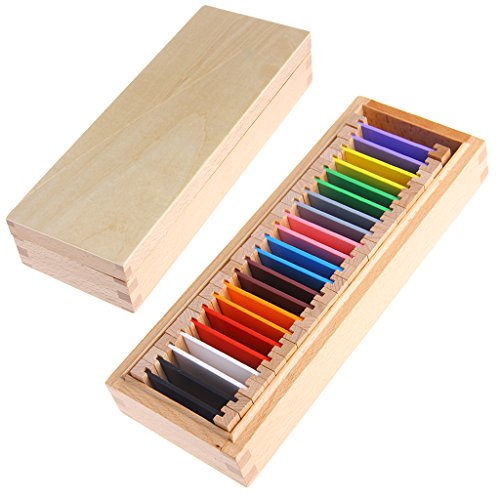 hsafantastic Montessori Material sensorial Aprendizaje de Color Caja de Tableta Madera Juguete Preescolar Una Caja de Tableta de Color Entrega aleatoria