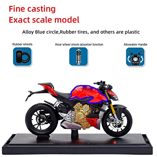 HSSM 1:18 para Ducat Naked V4 S Diecast Motocicleta Modelo De Simulación Juguete para Niños Decoración Regalo De Cumpleaños Die Cast Motocicleta