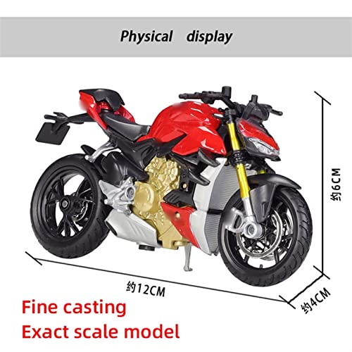 HSSM 1:18 para Ducat Naked V4 S Modelo De Motocicleta Fundido A Presión Juguete Absorbente Shork Viable para Niños Juguetes De Regalo Die Cast Motocicleta