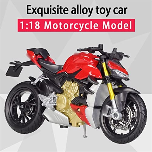 HSSM 1:18 para Ducat Naked V4 S Modelo De Motocicleta Fundido A Presión Juguete Absorbente Shork Viable para Niños Juguetes De Regalo Die Cast Motocicleta