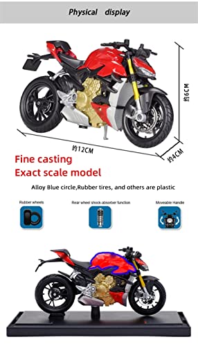 HSSM 1:18 para Ducat Naked V4 S Modelo De Motocicleta Fundido A Presión Juguete Absorbente Shork Viable para Niños Juguetes De Regalo Die Cast Motocicleta