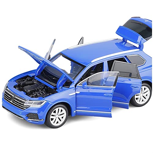 HSSM Modelo 1/32 Aleación Fundida A Presión para T-ouareg SUV Modelo De Coche De Juguete Luz De Sonido Rueda Delantera Dirección Metal Juguete Vehículo Regalo Juguete (Color : Black)